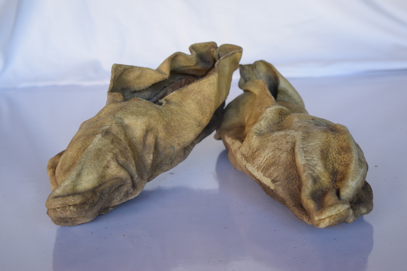 Buckskin slippers found at Sheepeater Flats by Violet Patton