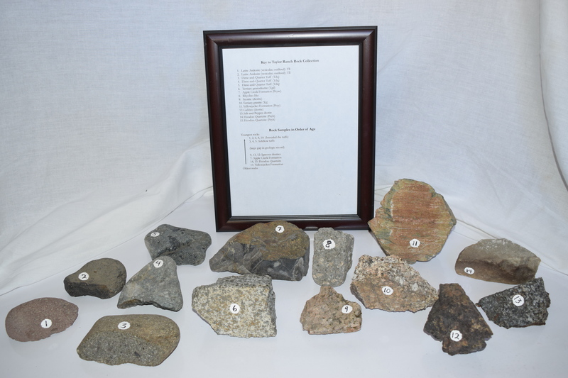 Rock collection done by Paul Link, a geology professor from Idaho State University.