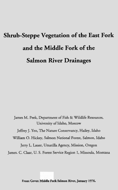 Shrub-steppe vegetation of the East Fork and the Middle Fork of the Salmon River Drainages