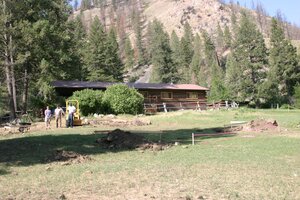 Preparing the cabin site.