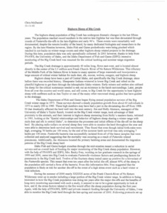 Lamb production and survival in lambing areas and summer ranges of a Bighorn Sheep population wintering on Big Creek in Central Idaho