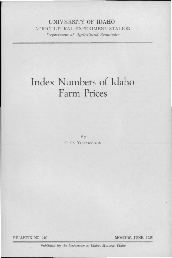 Idaho Agricultural Experiment Station,  Bulletin No. 210, 1935