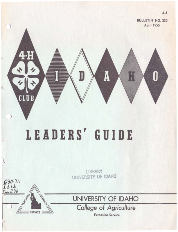 56 p., College of Agriculture Extension Service, Bulletin 230, April 1955.