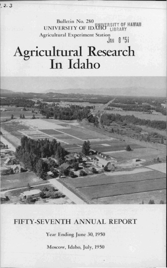 Idaho Agricultural Experiment Station,  Bulletin No. 280, 1950