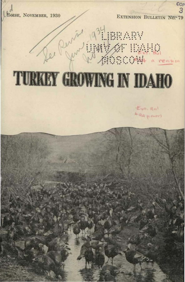 University of Idaho, College of Agriculture, Extension Division, Extension bulletin No. 079, 1930.