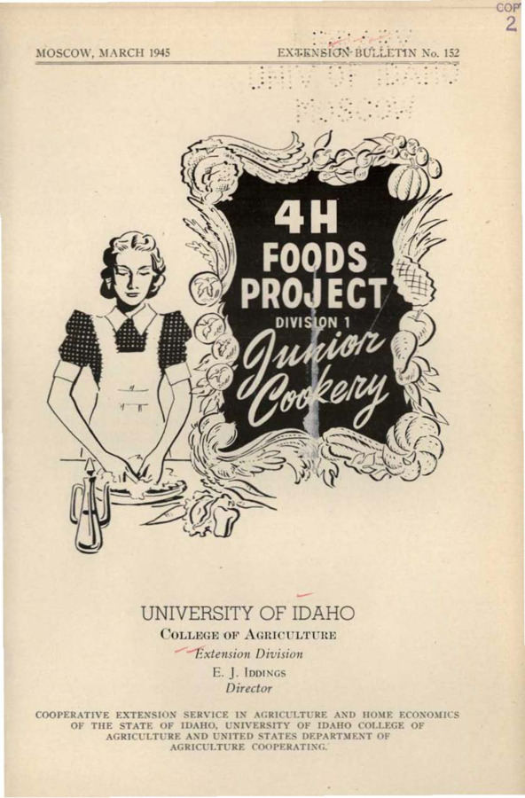 University of Idaho, College of Agriculture, Extension Division, Extension bulletin No. 152, 1945.