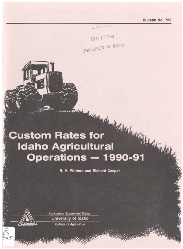 12 p., Agricultural Experiment Station, Bulletin No. 729, September 1991.