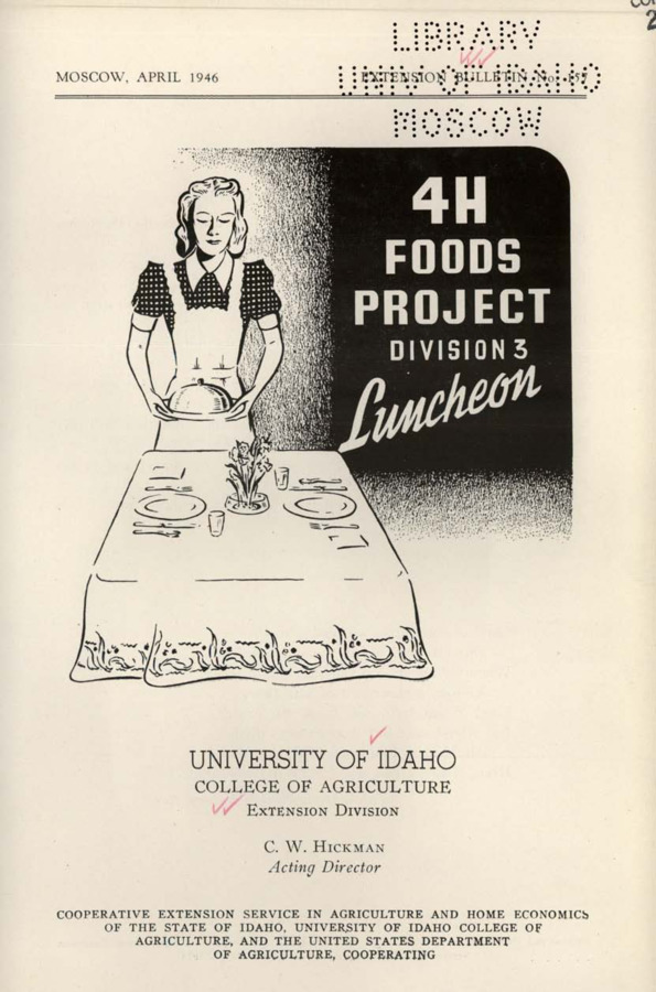 University of Idaho, College of Agriculture, Extension Division, Extension bulletin No. 157, 1946.