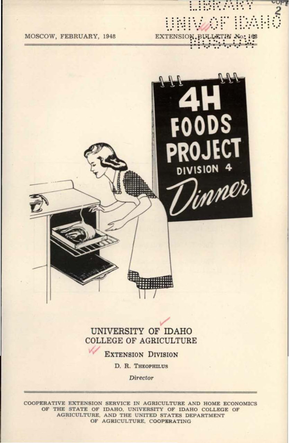 University of Idaho, College of Agriculture, Extension Division, Extension bulletin No. 168, 1948.