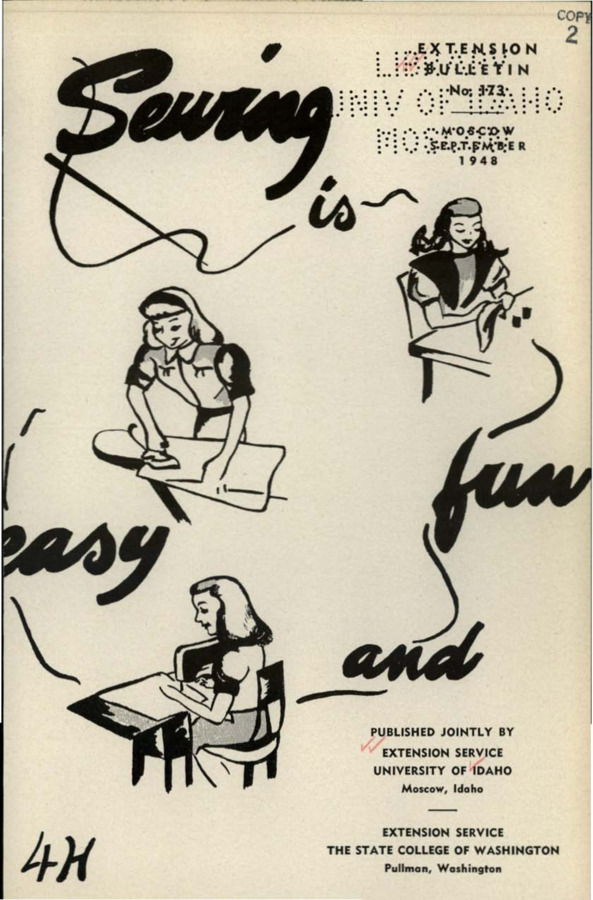 University of Idaho, College of Agriculture, Extension Division, Extension bulletin No. 173, 1948.