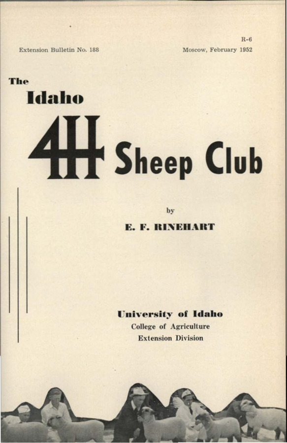 University of Idaho, College of Agriculture, Extension Division, Extension bulletin No. 188, 1952.