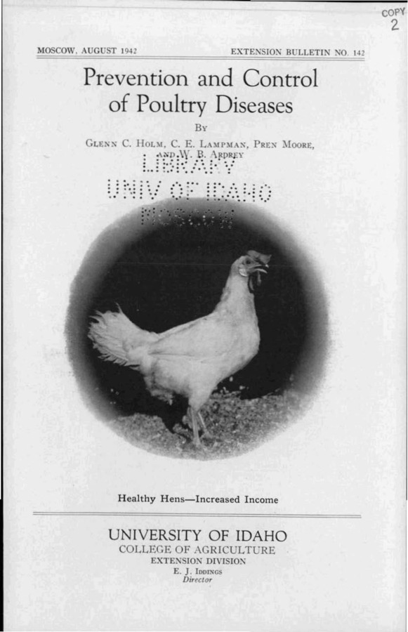 University of Idaho, College of Agriculture, Extension Division, Extension bulletin No. 142, 1942.