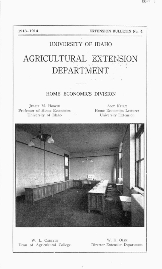 University of Idaho, College of Agriculture, Extension Division, Extension bulletin No. 004, 1913/1914.