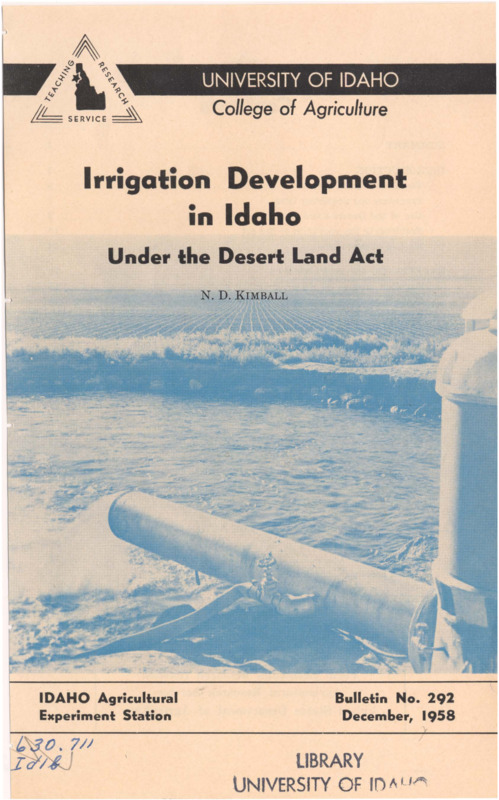 38 p., Idaho Agricultural Experiment Station, Bulletin 292, December 1958.