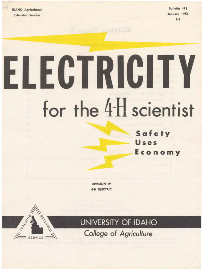 Bulletin no. 418 Moscow, Idaho :University of Idaho, College of Agriculture,1964.    48 p. :ill. ;28 cm.