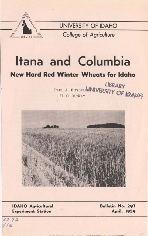 6 p., Idaho Agricultural Experiment Station, Bulletin No. 297, April 1959.