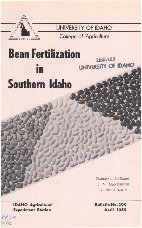 9 p., Idaho Agricultural Experiment Station, Bulletin No. 299, April 1959.