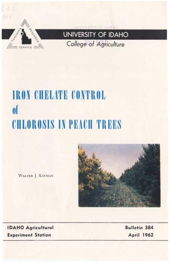 Bulletin no. 384 Moscow, Idaho :University of Idaho, College of Agriculture,1962.  Walter J. Kochan.  [8] p. :col. ill. ;23 cm.