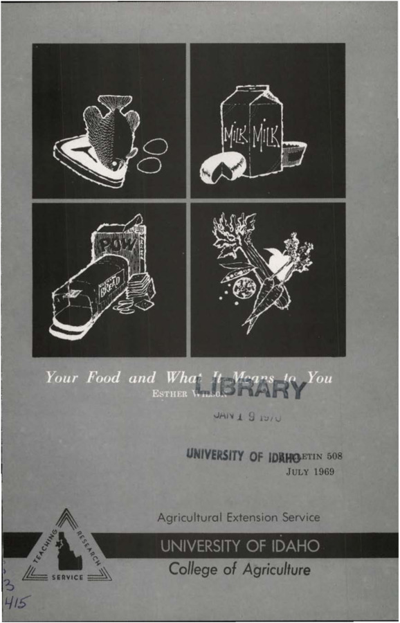 Bulletin no. 508 Moscow, Idaho :University of Idaho, College of Agriculture,1969.  Esther Wilson.  8 p. ;23 cm.