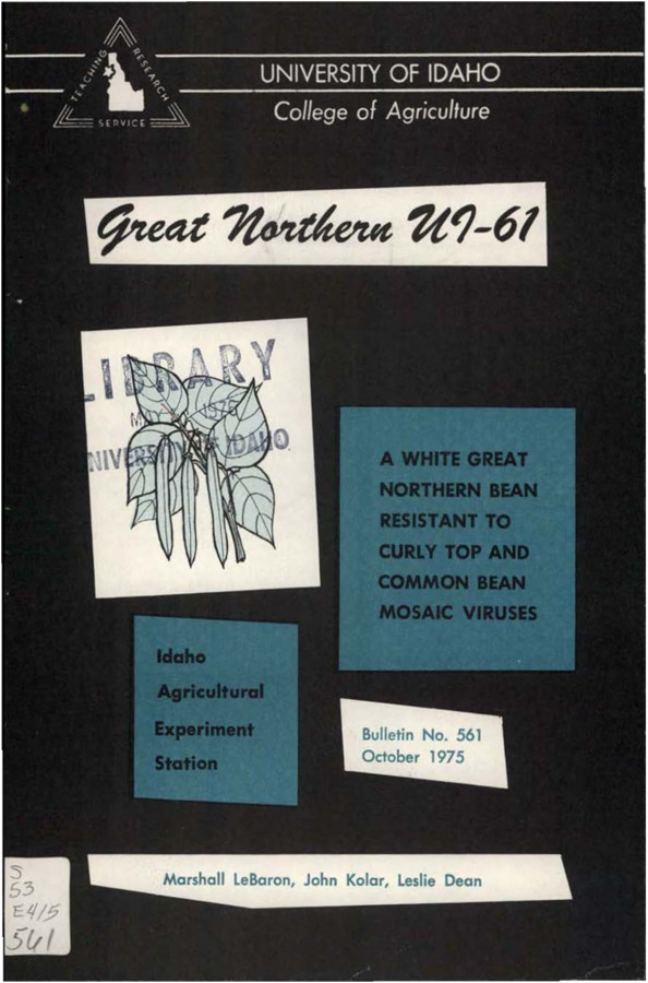 Bulletin no. 561 Moscow, Idaho :University of Idaho, College of Agriculture,1975.  Marshall LeBaron, John Kolar, Leslie Dean.  [2] p. ;23 cm.