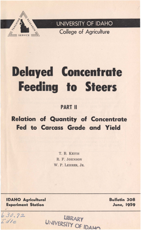 12 p., Idaho Agricultural Experiment Station, Bulletin 308, June 1959.
