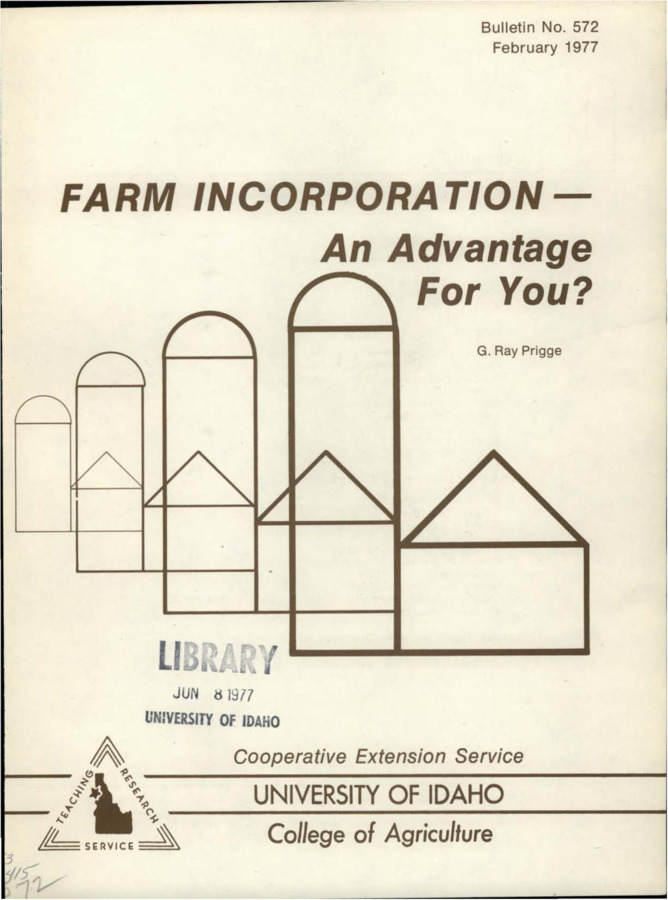 Bulletin no. 572 Moscow, Idaho :University of Idaho, College of Agriculture,1977.  G. Ray Prigge.  15 p. ;28 cm.