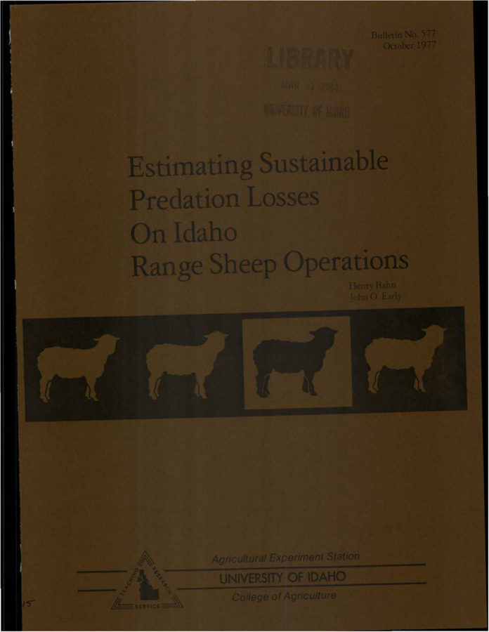 Bulletin no. 577 Moscow, Idaho :University of Idaho, College of Agriculture,1977.  Henry Bahn, John O. Early.  12 p. :ill., forms ;28 cm.  Cover title.