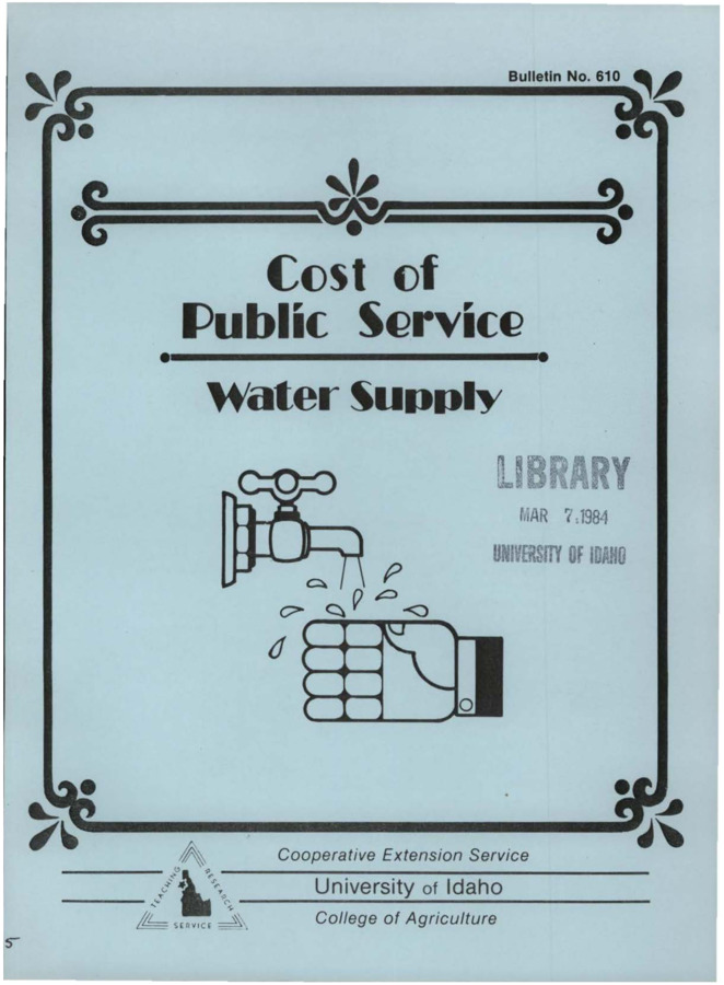 Bulletin no. 610 [Moscow, Idaho] :Cooperative Extension Service, University of Idaho, College of Agriculture,[1982]  N.R. Rimbey and N.L. Meyer.  11 p. ;28 cm.  Cover title.