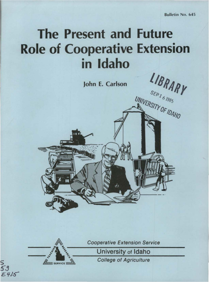Bulletin no. 645 [Moscow, Idaho] :Cooperative Extension Service, University of Idaho, College of Agriculture,[1985]  John E. Carlson.  8 p. ;28 cm.  Cover title.