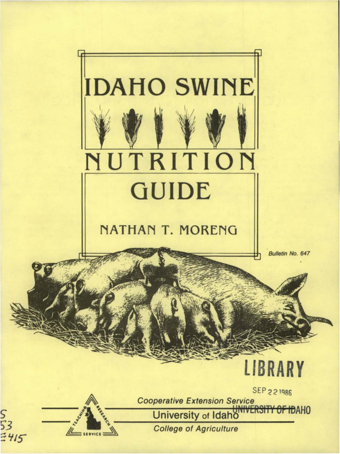 Bulletin no. 647 [Moscow, Idaho] :Cooperative Extension Service, University of Idaho, College of Agriculture,[1986]  Nathan T. Moreng.  11 p. ;28 cm.  Cover title.