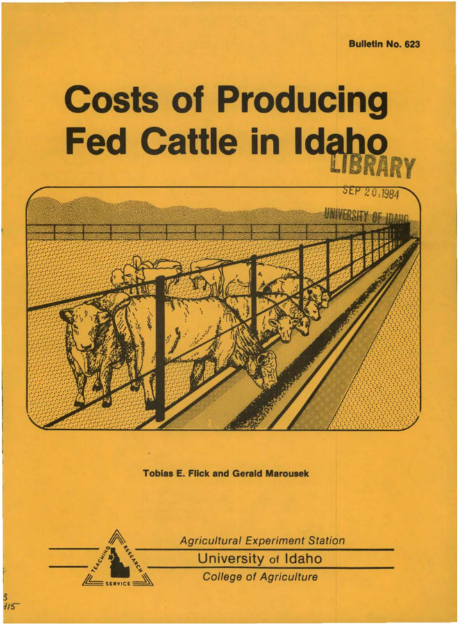Bulletin no. 623 Moscow, Idaho :Agricultural Experiment Station, University of Idaho, College of Agriculture,[1983]  Tobias E. Flick and Gerald Marousek.  35 p. ;28 cm.  Cover title.