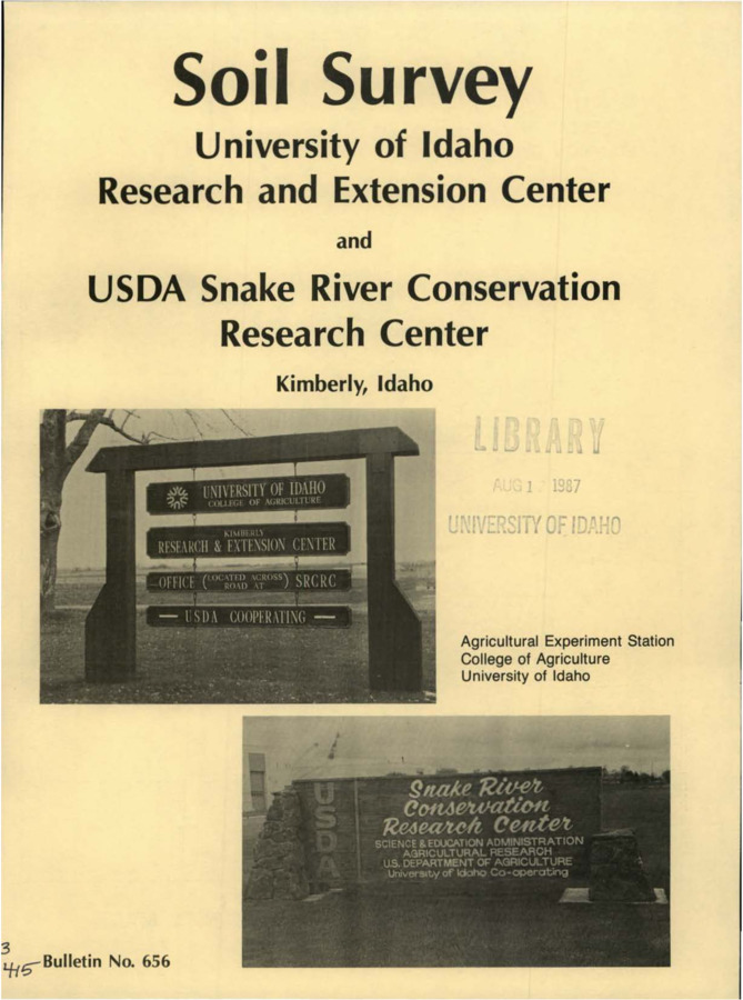 Bulletin no. 656 [Moscow, Idaho] :Agricultural Experiment Station, University of Idaho, College of Agriculture,[1987]  R.E. McDole and H.B. Maxwell.  15 p. :ill., maps ;28 cm.  Cover title.