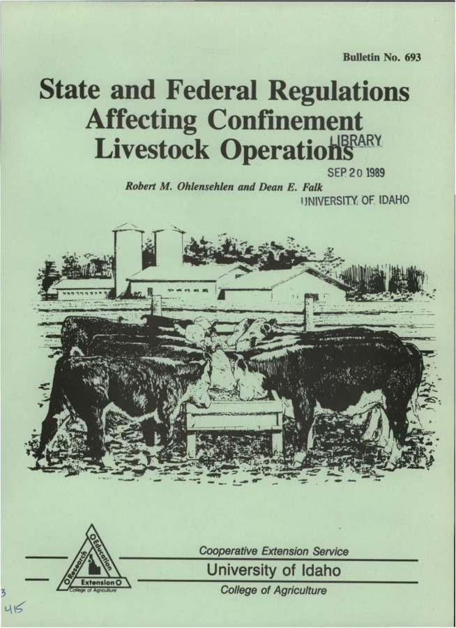 Bulletin no. 693 [Moscow, Idaho] :Cooperative Extension Service, University of Idaho, College of Agriculture,[1989]  Robert M. Ohlensehlen and Dean E. Falk.  7 p. ;28 cm.  Cover title.