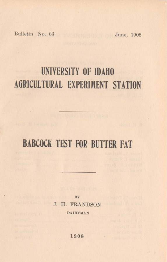 8 p., University of Idaho Agricultural Experiment Station, Bulletin No. 63, June 1908.
