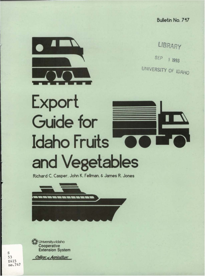 Bulletin no. 747 Moscow, Idaho :University of Idaho, College of Agriculture, Cooperative Extension System, 1993-02-01. Author(s): Casper, R.C.; Fellman, J.K.; Jones, J.R.