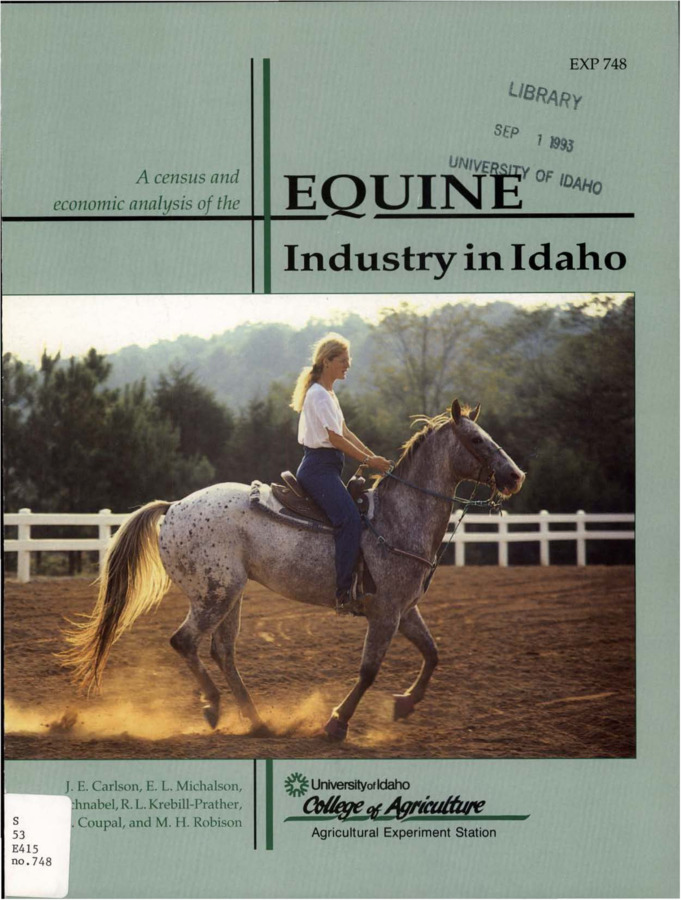 Bulletin no. 748 Moscow, Idaho :University of Idaho, College of Agriculture, Cooperative Extension System, 1997-06-01. Author(s):  John E Carlson; Barbara Schnabel