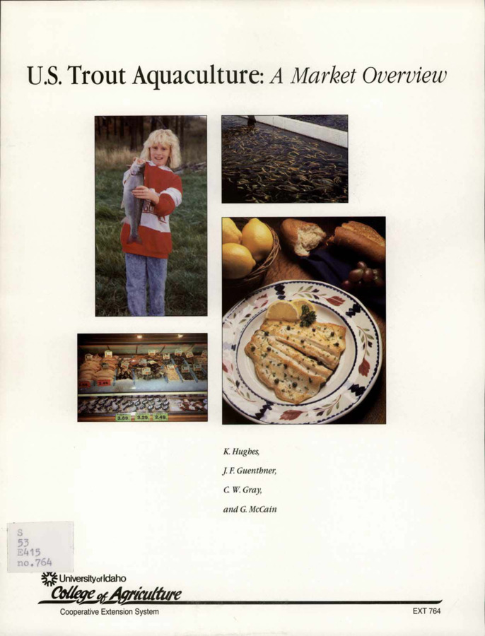 Bulletin no. 764 Moscow, Idaho :University of Idaho, College of Agriculture, Cooperative Extension System, 1994-04-01. Author(s): Hughes, K.; Guenthner, J. F.; Gray, C. W.; McCain, G.