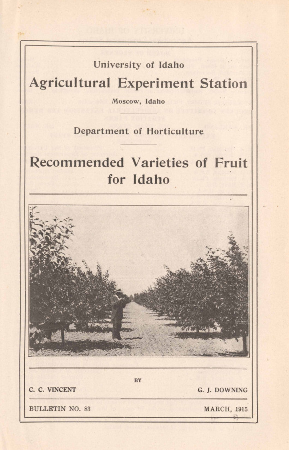15 p., University of Idaho Agricultural Experiment Station, Bulletin No. 83, March 1915.