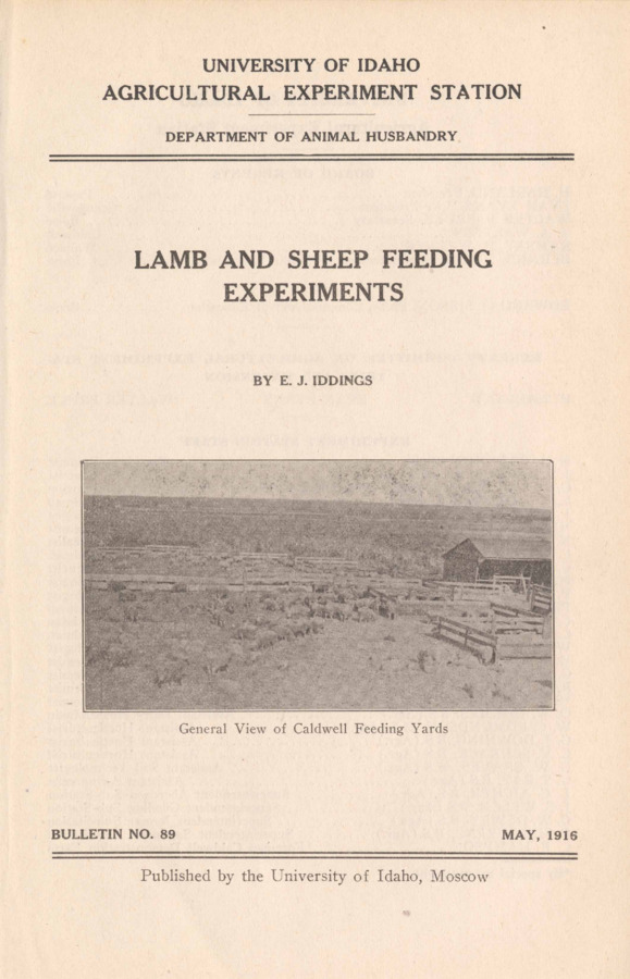 15 p., University of Idaho Agricultural Experiment Station, Bulletin No. 89, May 1916.