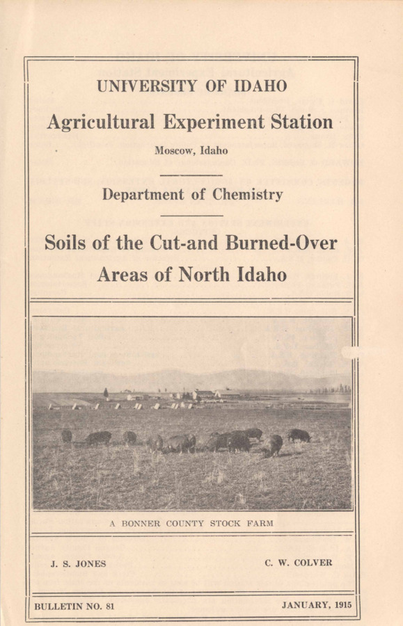 20 p., University of Idaho Agricultural Experiment Station, Bulletin No. 81, January 1915.
