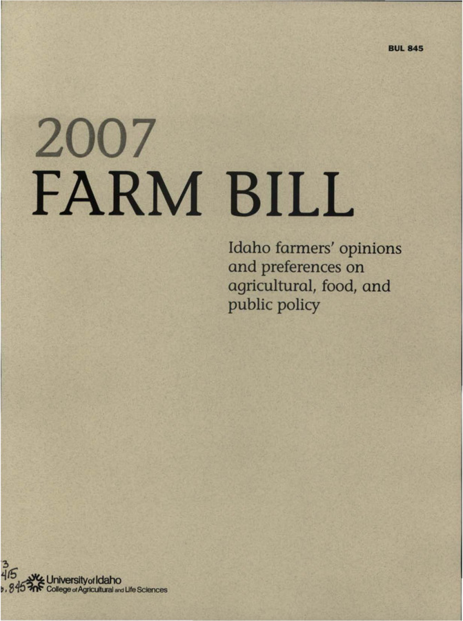 Bulletin no. 845 Moscow, Idaho :University of Idaho, College of Agriculture, Cooperative Extension System, 2006-09-01. Author(s): Patterson, Paul E.