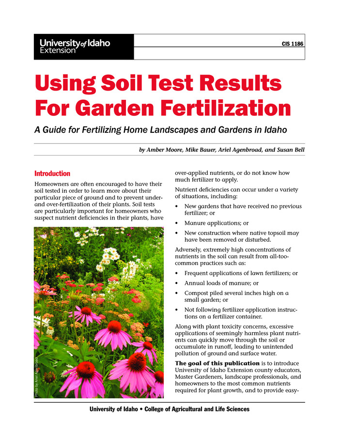 Once home gardeners get their soil tested, what should they do with the results? This 8-page publication demystifies the numbers on most fertilizer labels - such as 15-15-15 or 21-0-0-24 - and will help you make sure you don't under- or over-fertilize your yard and garden.