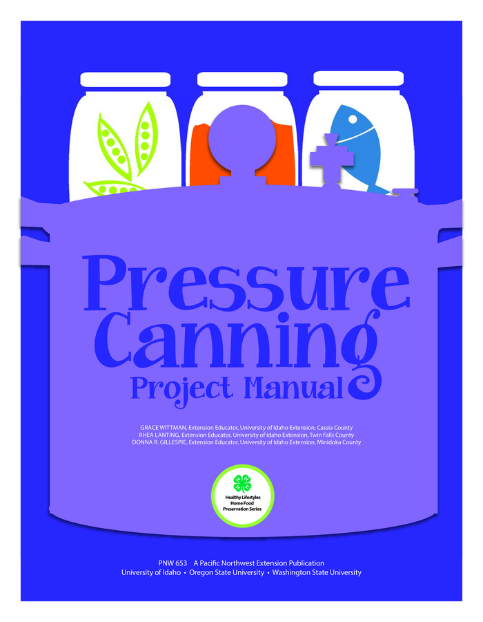 For ages 14-18, the pressure canning project manual covers the basics of healthy eating and food safety and specific instructions for canning vegetables, dry beans, meats, poultry, fish, and prepared recipes such as spaghetti sauce and soups. Ten hands-on activities engage youth in canning a variety of foods and using canned foods in menu planning and taste tests. Each activity concludes with questions for further learning. The manual follows USDA food-preservation guidelines. Other manuals in the series deal with freezing (ages 8-18), drying (ages 8-18), and boiling water canning (ages 8-18).