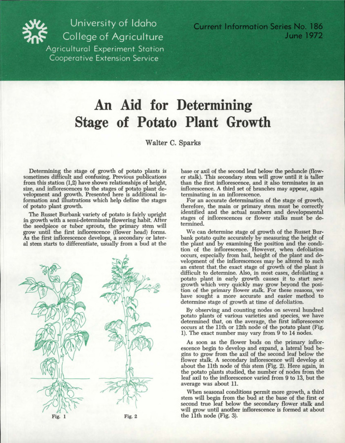 University of Idaho, College of Agriculture, Agricultural Experiment Station, Current Information Series no. 186, Revised April 1977.