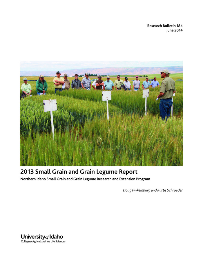 Summarizes the performance of winter wheat, spring wheat, winter barley, spring barley, dry pea, lentil, and chickpea cultivars tested in trials conducted at eight test sites in Lewis, Nez Perce, Latah, Benewah, and Boundary counties in the 2012-13 crop season.