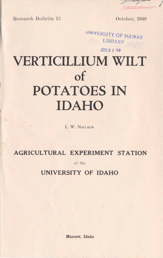 22 p., Idaho Agricultural Experiment Station, Research Bulletin No. 13, October 1948.