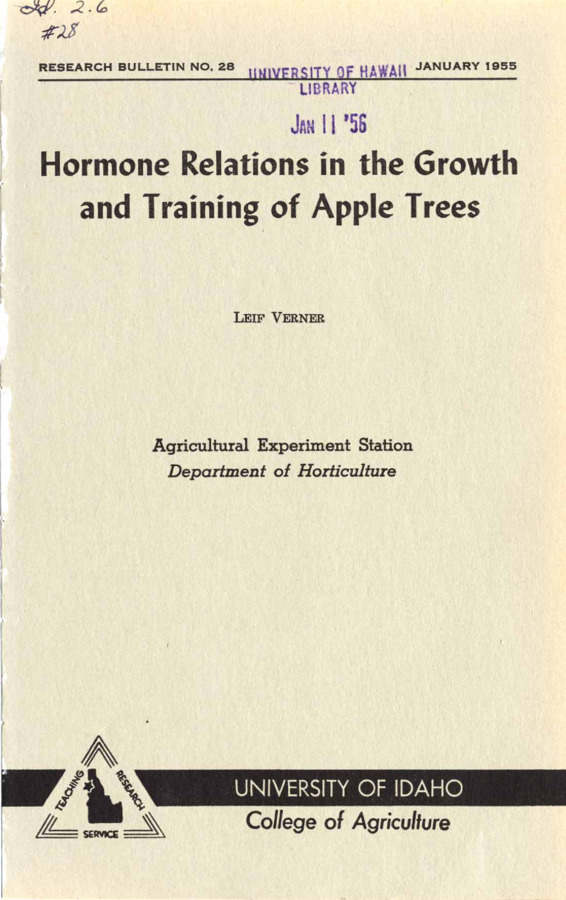 33 p., Idaho Agricultural Experiment Station, Research Bulletin No. 28, January 1955.