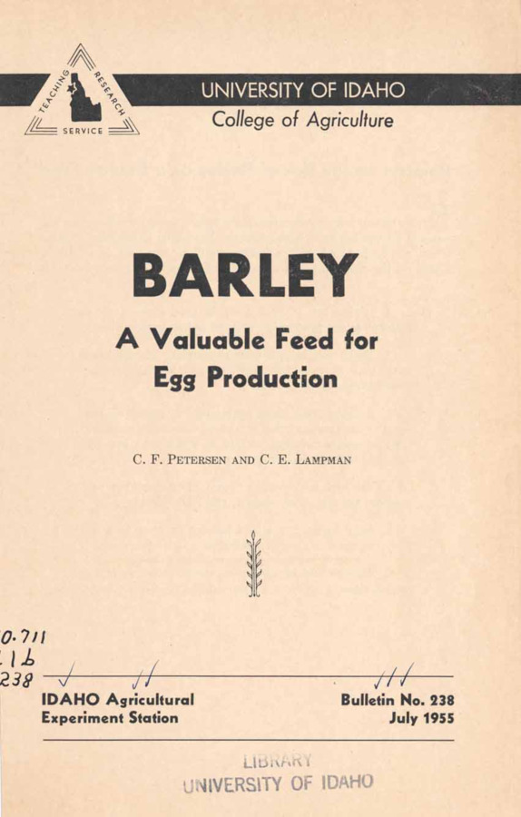 12p., Idaho Agriculture Extension Service, Bulletin No. 238, June 1955