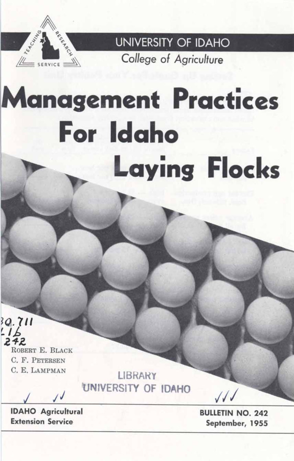 16p., Idaho Agriculture Extension Service, Bulletin No. 242, September 1955