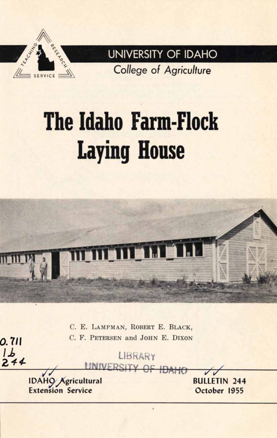 16p., (Idaho Agriculture Experiment Center), College of Agriculture Bulletin No. 244, October 1955